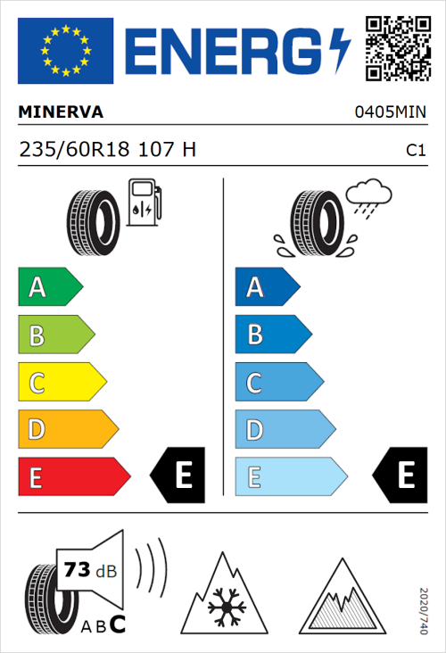 Tyre Label for Minerva S220 235/60R18 107H